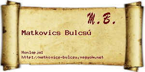 Matkovics Bulcsú névjegykártya