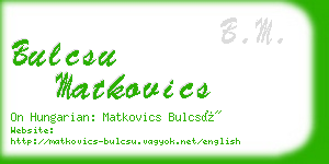 bulcsu matkovics business card